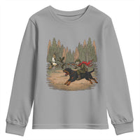 Funny Skeleton Riding Labrador Hunting Youth Sweatshirt Gift For Hunter - Wonder Print Shop