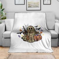 Funny Camo Hunter Halloween Ghost Costume Throw Blanket - Wonder Print Shop