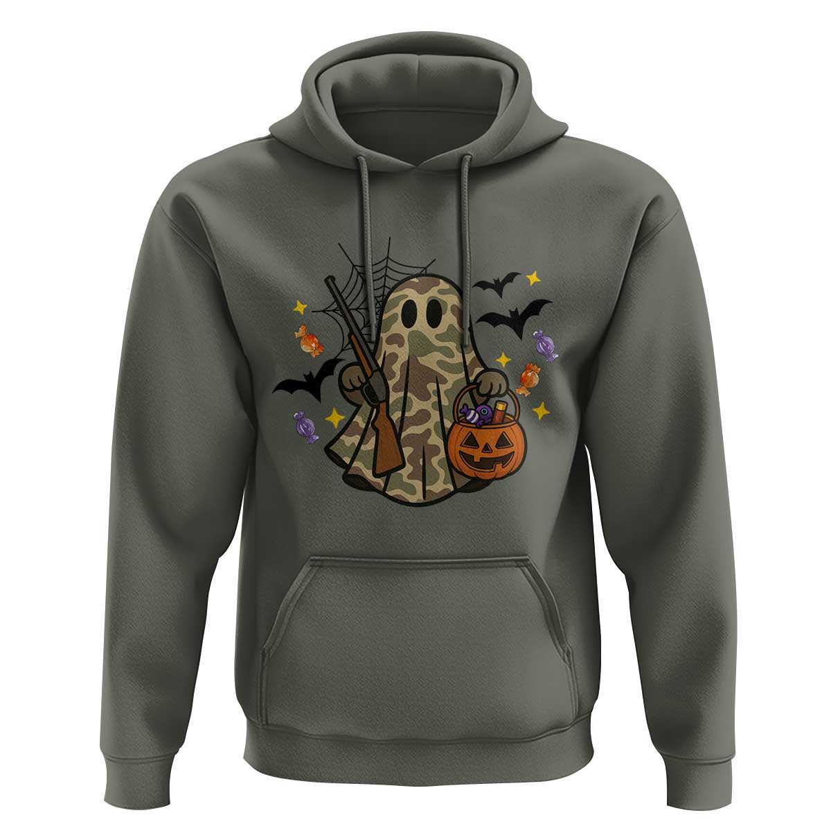 Funny Camo Hunter Halloween Ghost Costume Hoodie - Wonder Print Shop