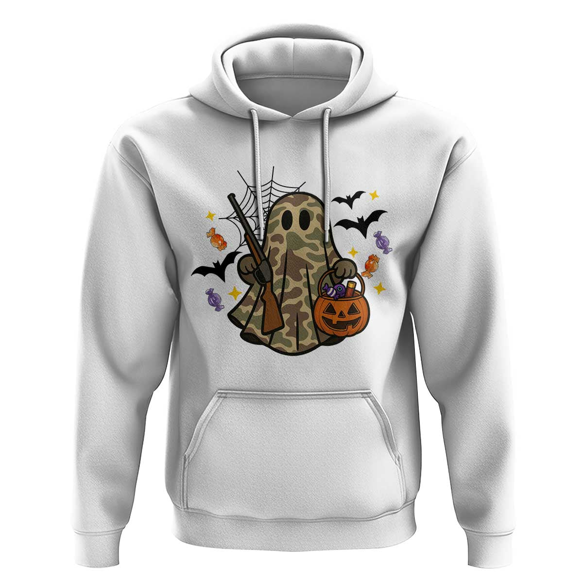 Funny Camo Hunter Halloween Ghost Costume Hoodie - Wonder Print Shop
