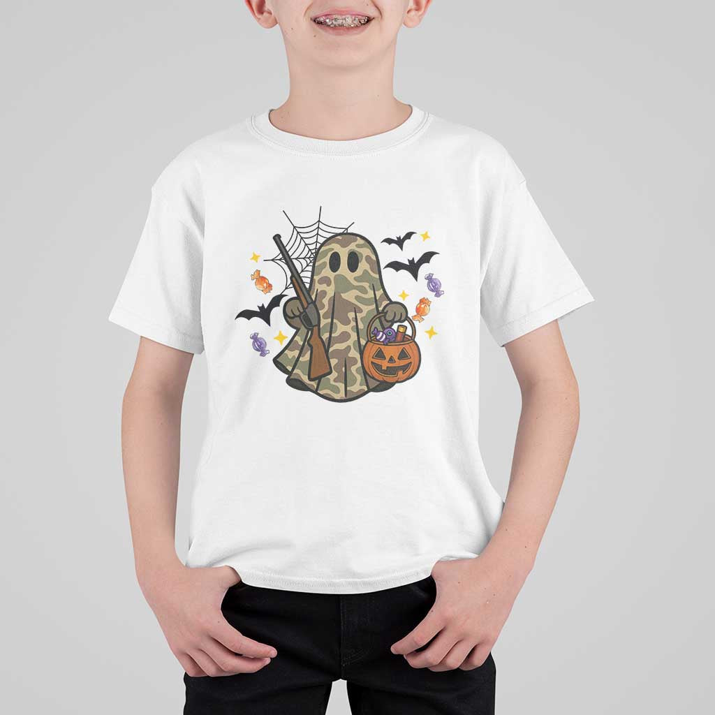 Funny Camo Hunter Halloween Ghost Costume T Shirt For Kid - Wonder Print Shop
