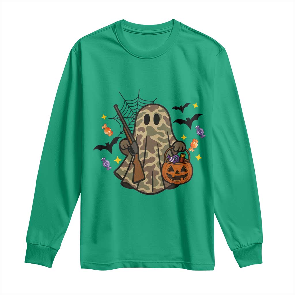 Funny Camo Hunter Halloween Ghost Costume Long Sleeve Shirt - Wonder Print Shop
