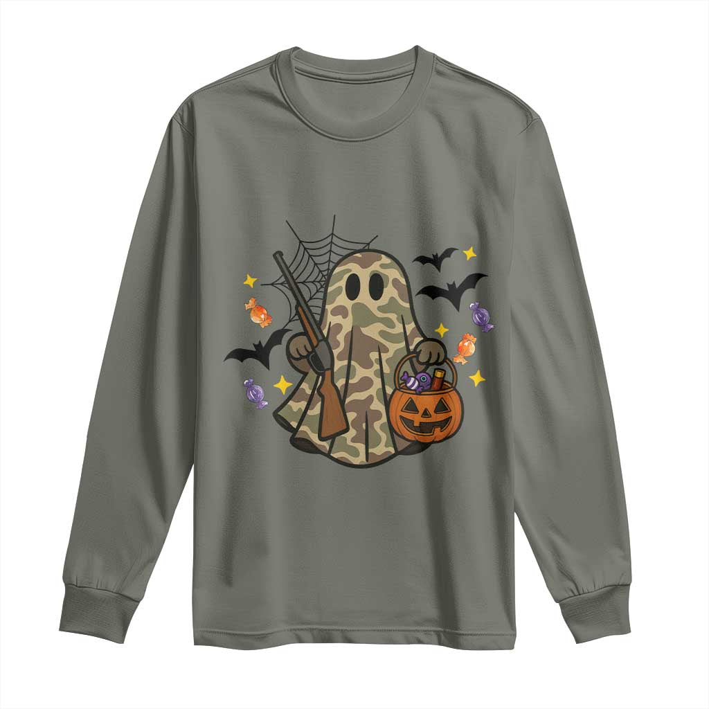 Funny Camo Hunter Halloween Ghost Costume Long Sleeve Shirt - Wonder Print Shop
