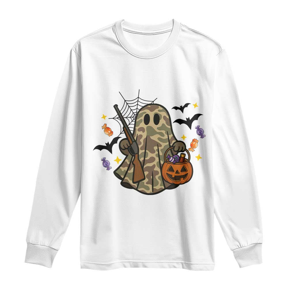 Funny Camo Hunter Halloween Ghost Costume Long Sleeve Shirt - Wonder Print Shop
