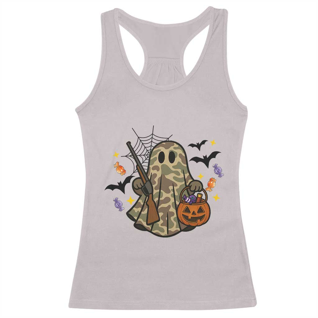 Funny Camo Hunter Halloween Ghost Costume Racerback Tank Top - Wonder Print Shop