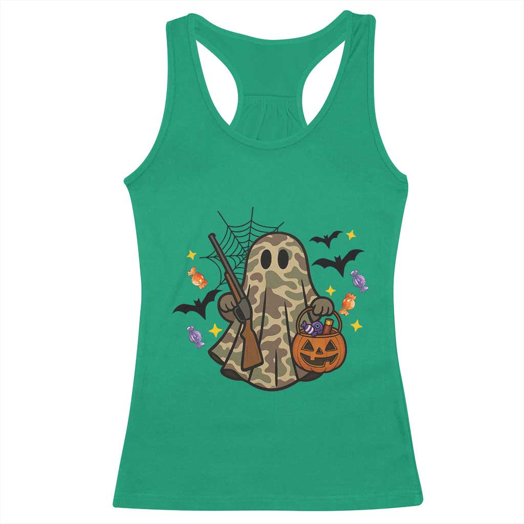 Funny Camo Hunter Halloween Ghost Costume Racerback Tank Top - Wonder Print Shop