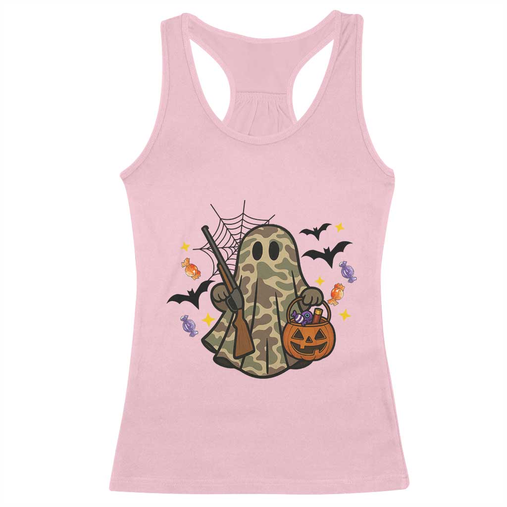Funny Camo Hunter Halloween Ghost Costume Racerback Tank Top - Wonder Print Shop