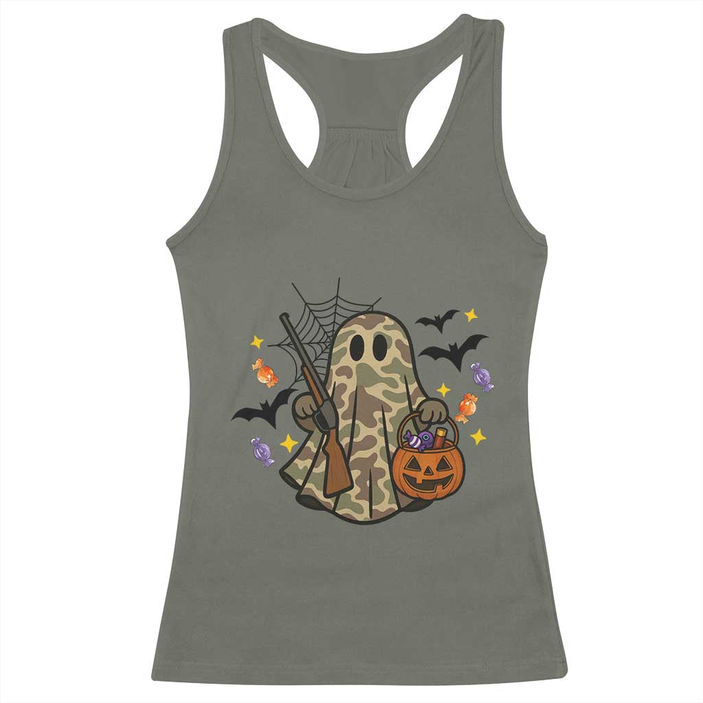 Funny Camo Hunter Halloween Ghost Costume Racerback Tank Top - Wonder Print Shop