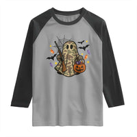 Funny Camo Hunter Halloween Ghost Costume Raglan Shirt - Wonder Print Shop