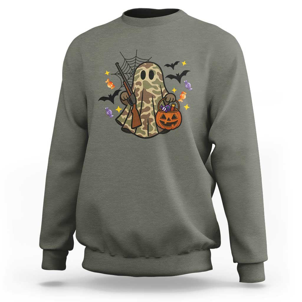 Funny Camo Hunter Halloween Ghost Costume Sweatshirt - Wonder Print Shop