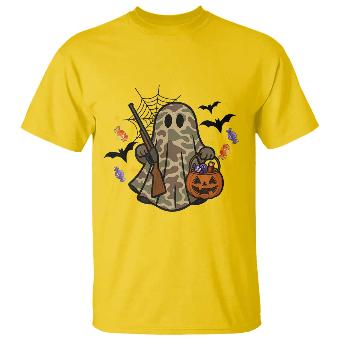 Funny Camo Hunter Halloween Ghost Costume T Shirt - Wonder Print Shop