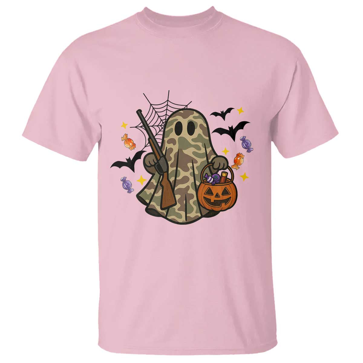 Funny Camo Hunter Halloween Ghost Costume T Shirt - Wonder Print Shop