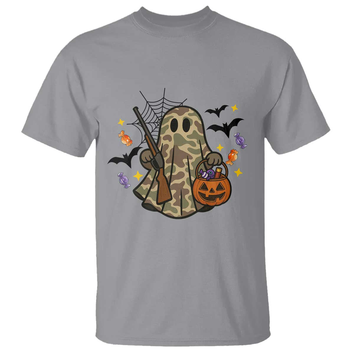 Funny Camo Hunter Halloween Ghost Costume T Shirt - Wonder Print Shop