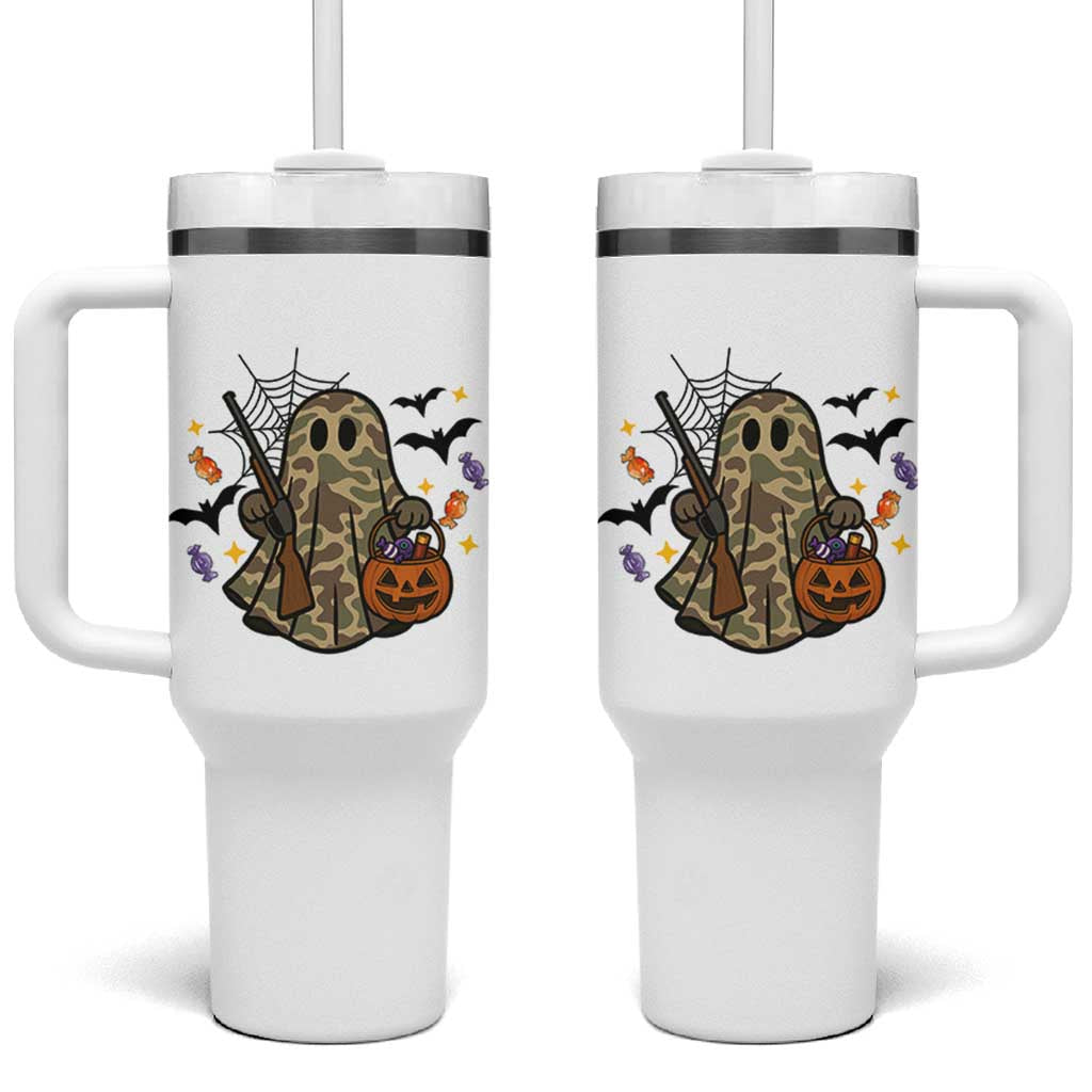 Funny Camo Hunter Halloween Ghost Costume Tumbler With Handle