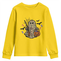 Funny Camo Hunter Halloween Ghost Costume Youth Sweatshirt - Wonder Print Shop