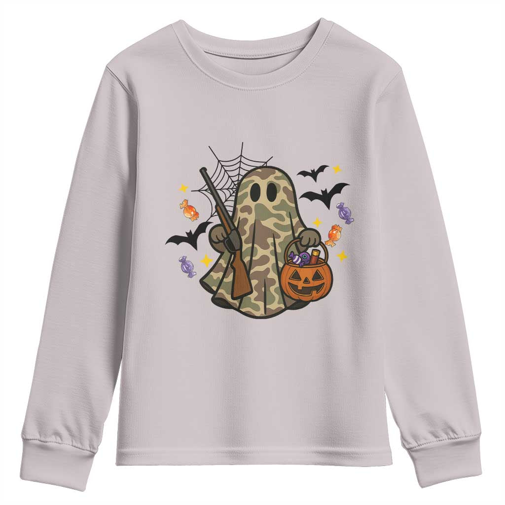 Funny Camo Hunter Halloween Ghost Costume Youth Sweatshirt - Wonder Print Shop