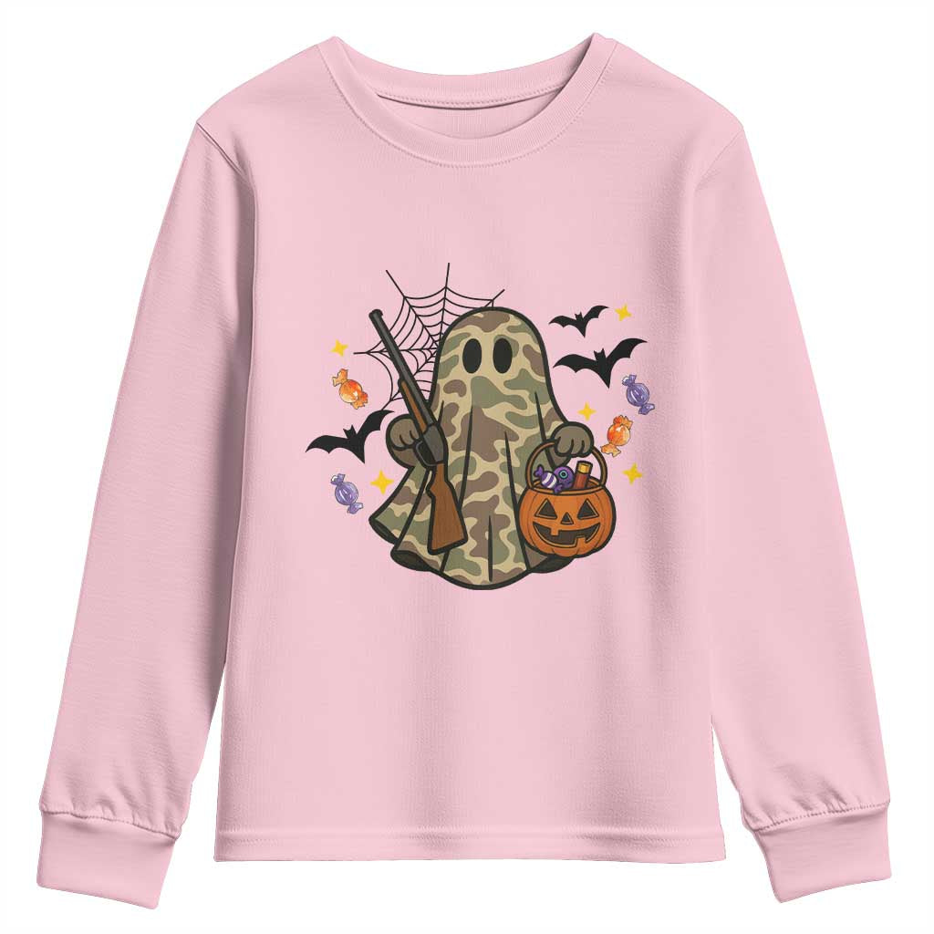 Funny Camo Hunter Halloween Ghost Costume Youth Sweatshirt - Wonder Print Shop
