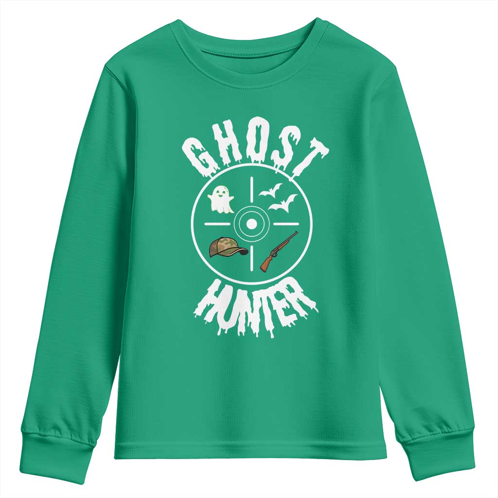 Funny Halloween Ghost Hunter Youth Sweatshirt Trick Or Treat Costume - Wonder Print Shop