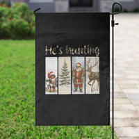 Santa Funny Christmas Hunter Look Garden Flag He Is Hunting - Wonder Print Shop