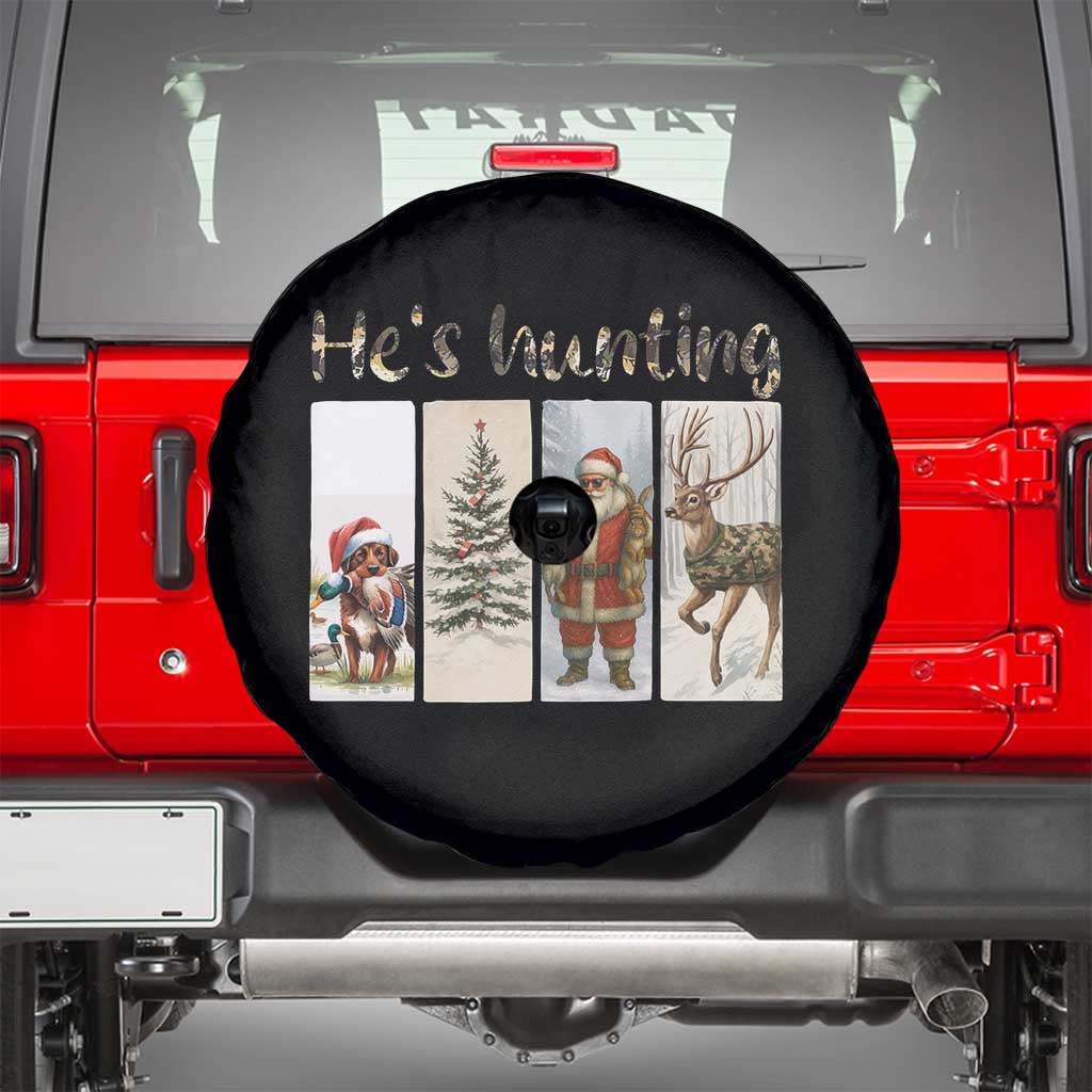 Santa Funny Christmas Hunter Look Spare Tire Cover He Is Hunting - Wonder Print Shop