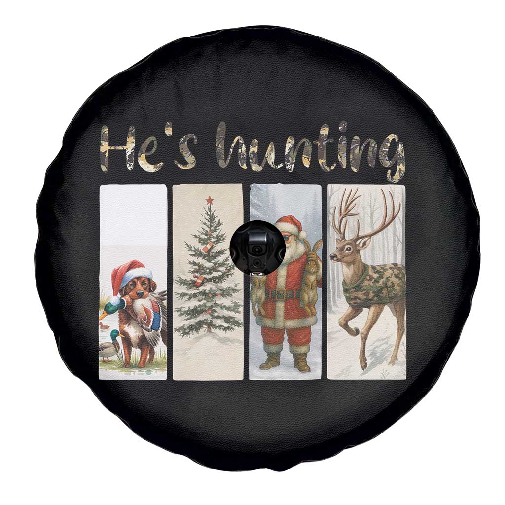 Santa Funny Christmas Hunter Look Spare Tire Cover He Is Hunting - Wonder Print Shop