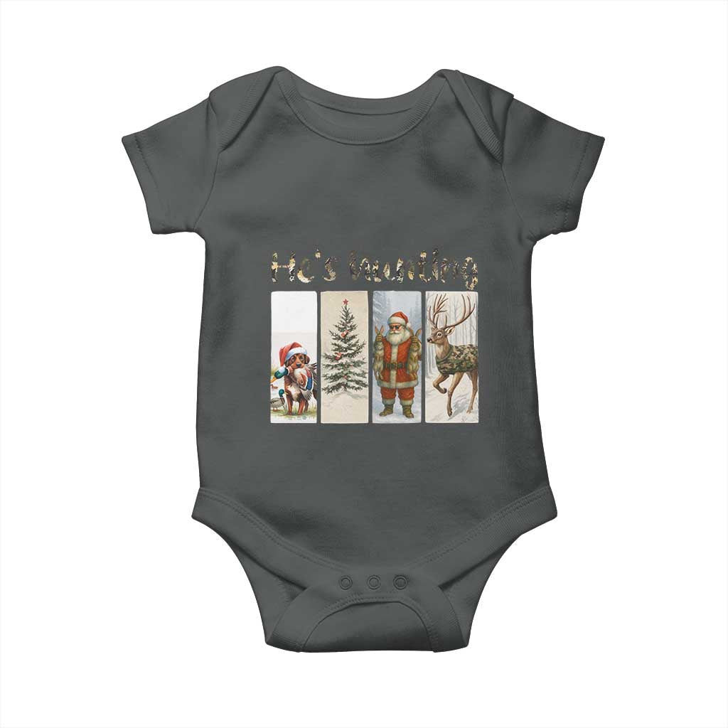 Santa Funny Christmas Hunter Look Baby Onesie He Is Hunting - Wonder Print Shop