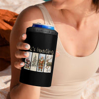Santa Funny Christmas Hunter Look 4 in 1 Can Cooler Tumbler He Is Hunting