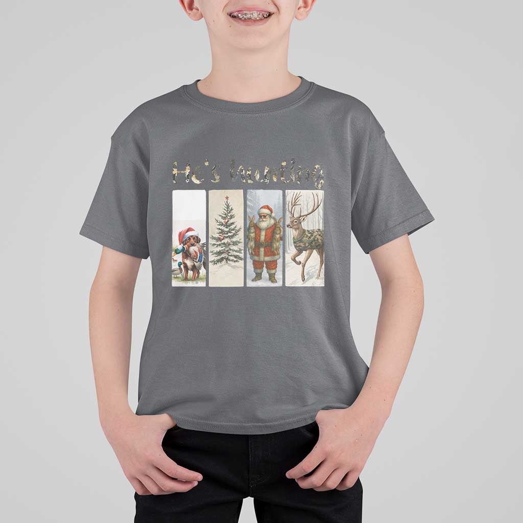 Santa Funny Christmas Hunter Look T Shirt For Kid He Is Hunting - Wonder Print Shop