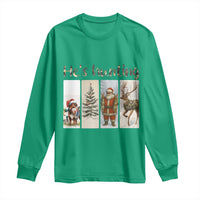 Santa Funny Christmas Hunter Look Long Sleeve Shirt He Is Hunting - Wonder Print Shop