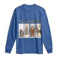 Santa Funny Christmas Hunter Look Long Sleeve Shirt He Is Hunting - Wonder Print Shop