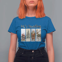 Santa Funny Christmas Hunter Look T Shirt For Women He Is Hunting - Wonder Print Shop
