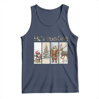 Santa Funny Christmas Hunter Look Tank Top He Is Hunting - Wonder Print Shop