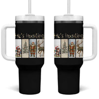 Santa Funny Christmas Hunter Look Tumbler With Handle He Is Hunting