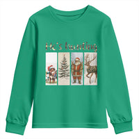 Santa Funny Christmas Hunter Look Youth Sweatshirt He Is Hunting - Wonder Print Shop