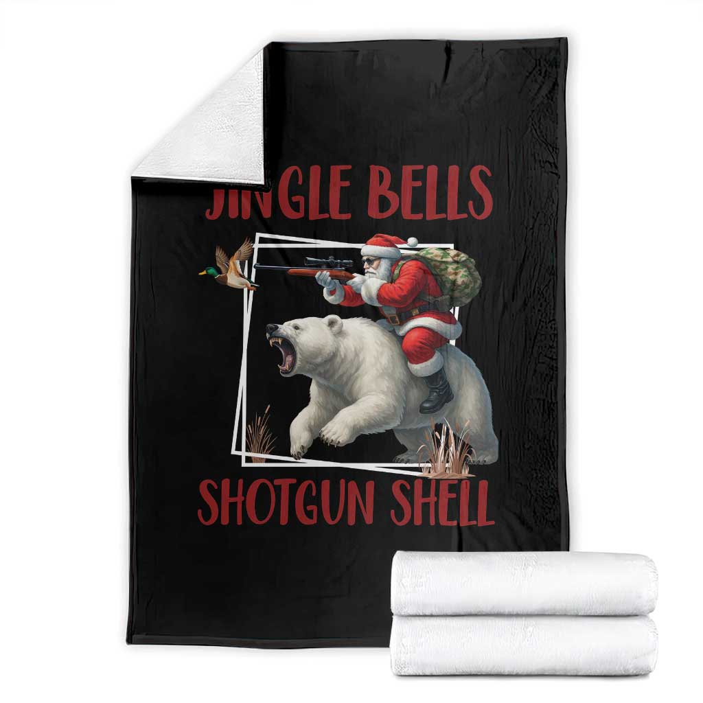 Funny Christmas Hunting Throw Blanket Jingle Bells Shotgun Shells - Wonder Print Shop
