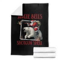 Funny Christmas Hunting Throw Blanket Jingle Bells Shotgun Shells - Wonder Print Shop