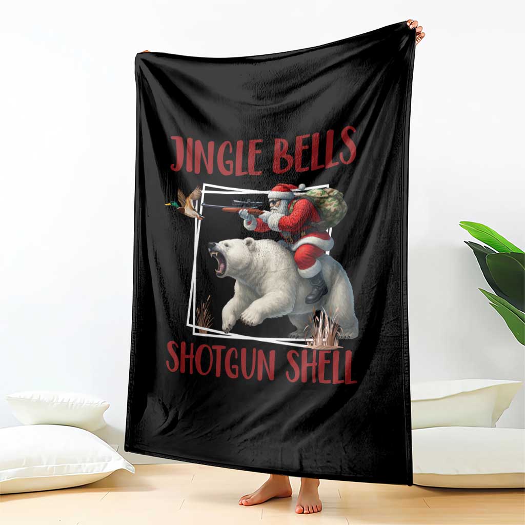 Funny Christmas Hunting Throw Blanket Jingle Bells Shotgun Shells - Wonder Print Shop