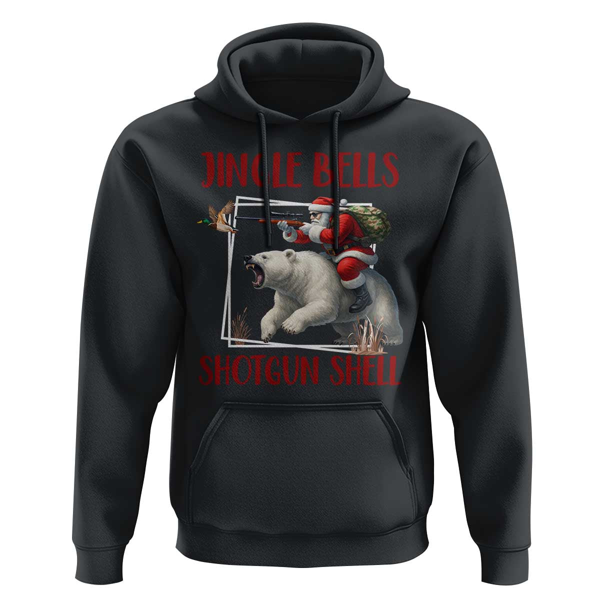 Funny Christmas Hunting Hoodie Jingle Bells Shotgun Shells - Wonder Print Shop