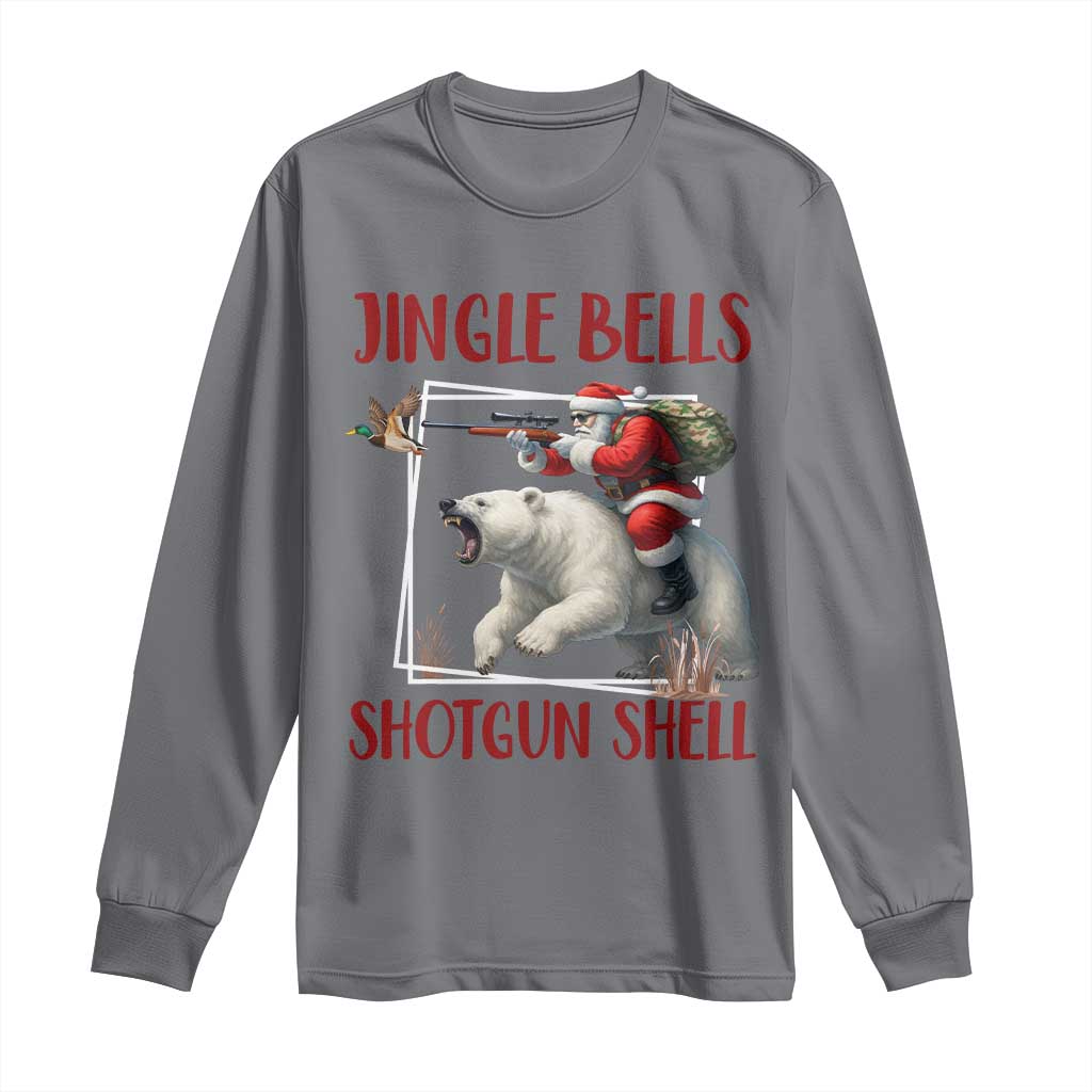 Funny Christmas Hunting Long Sleeve Shirt Jingle Bells Shotgun Shells - Wonder Print Shop