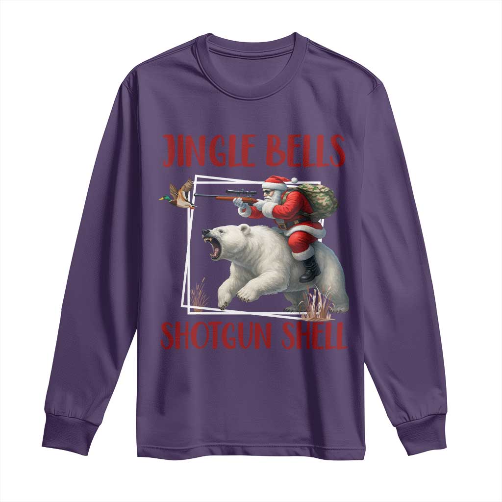 Funny Christmas Hunting Long Sleeve Shirt Jingle Bells Shotgun Shells - Wonder Print Shop