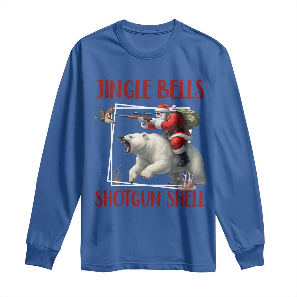 Funny Christmas Hunting Long Sleeve Shirt Jingle Bells Shotgun Shells - Wonder Print Shop