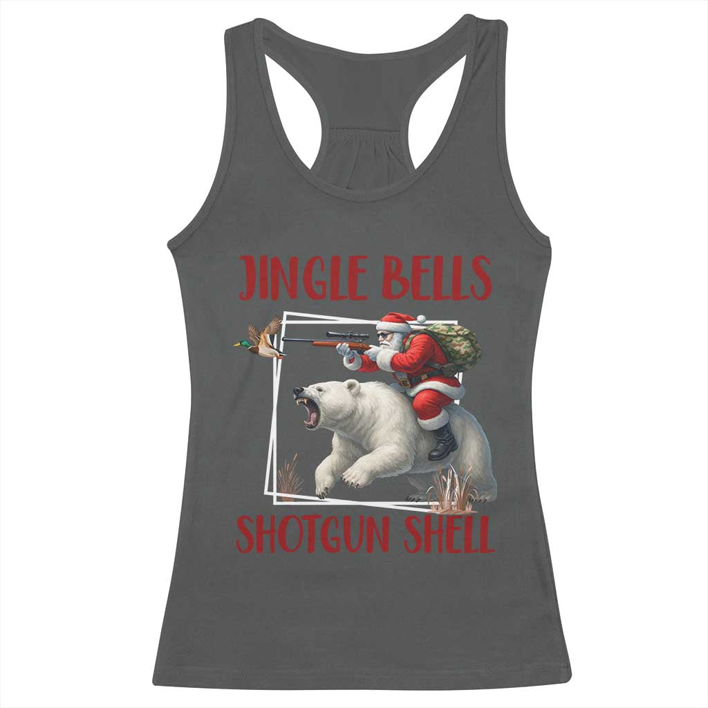 Funny Christmas Hunting Racerback Tank Top Jingle Bells Shotgun Shells - Wonder Print Shop