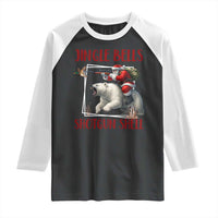 Funny Christmas Hunting Raglan Shirt Jingle Bells Shotgun Shells - Wonder Print Shop