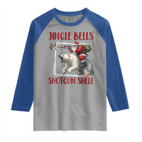 Funny Christmas Hunting Raglan Shirt Jingle Bells Shotgun Shells - Wonder Print Shop