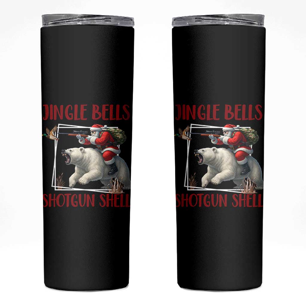Funny Christmas Hunting Skinny Tumbler Jingle Bells Shotgun Shells