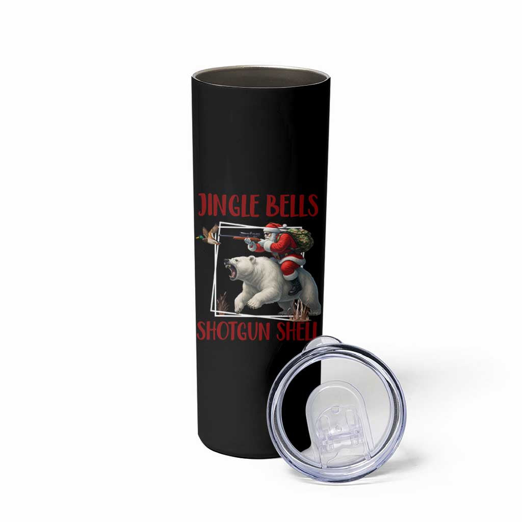 Funny Christmas Hunting Skinny Tumbler Jingle Bells Shotgun Shells
