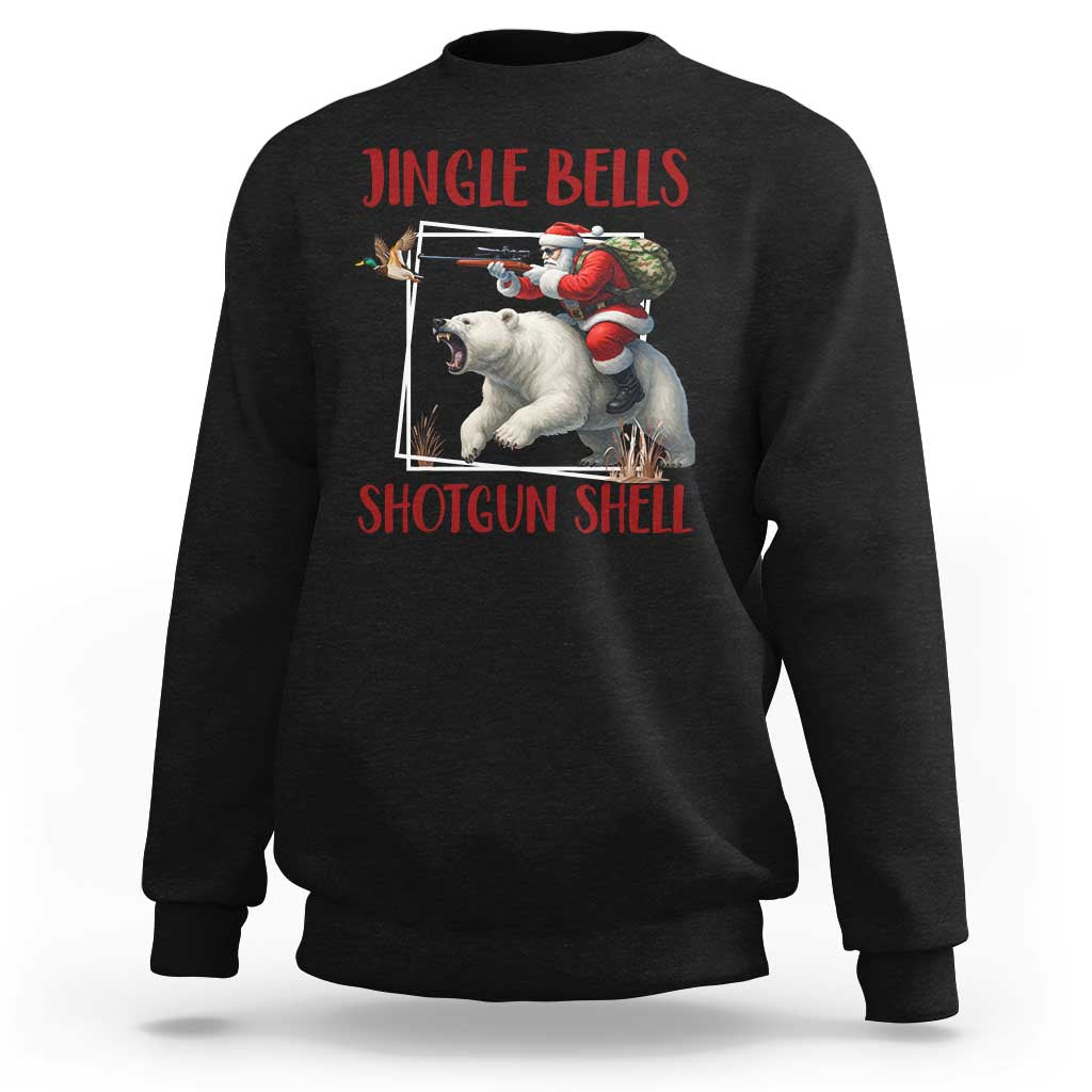 Funny Christmas Hunting Sweatshirt Jingle Bells Shotgun Shells - Wonder Print Shop