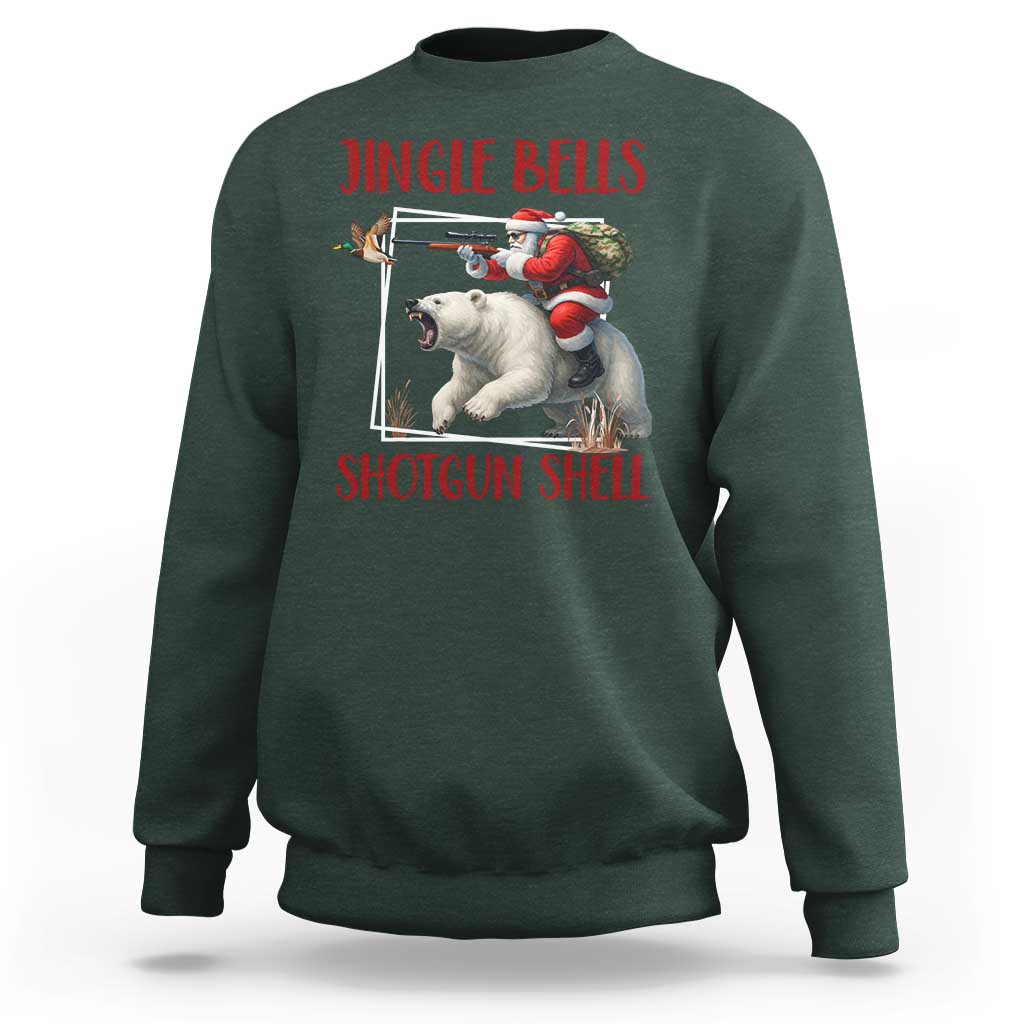 Funny Christmas Hunting Sweatshirt Jingle Bells Shotgun Shells - Wonder Print Shop