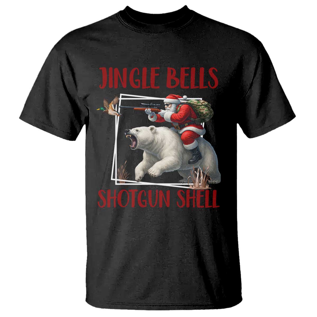 Funny Christmas Hunting T Shirt Jingle Bells Shotgun Shells - Wonder Print Shop