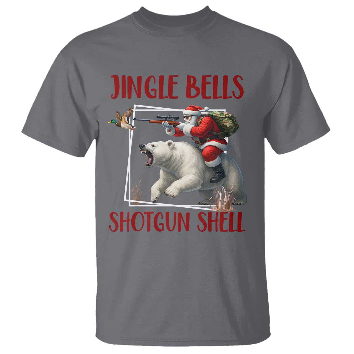 Funny Christmas Hunting T Shirt Jingle Bells Shotgun Shells - Wonder Print Shop